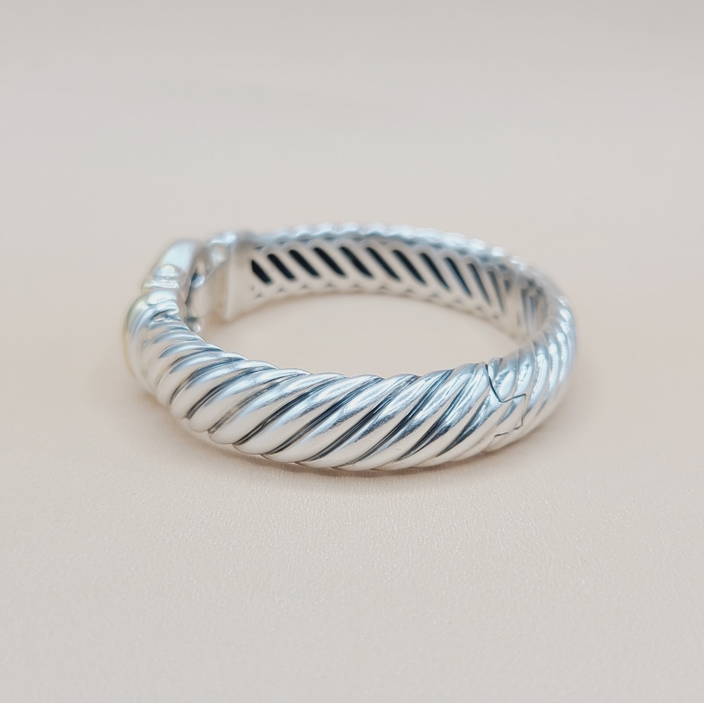 David Yurman 10mm Waverly Cable Bracelet With Gold - Picture 3 of 14